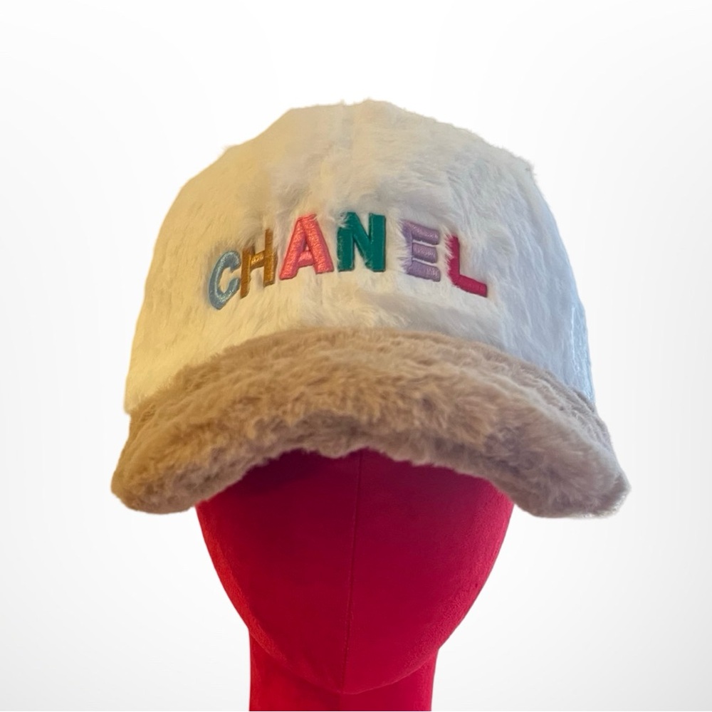 NEW White/Tan Faux Fur Baseball Cap